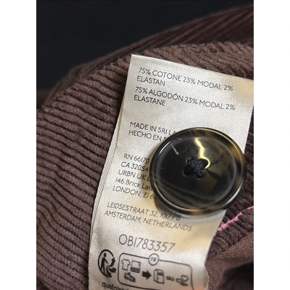 Maeve by Anthropologie Colette Wide Leg Corduroy Pants Womens 26 Brown Pocket - Picture 5 of 6